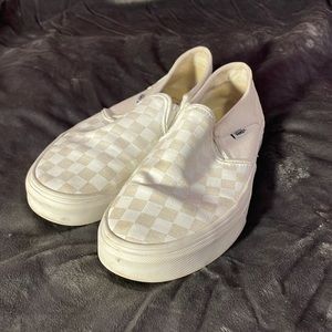 White checkered Vans